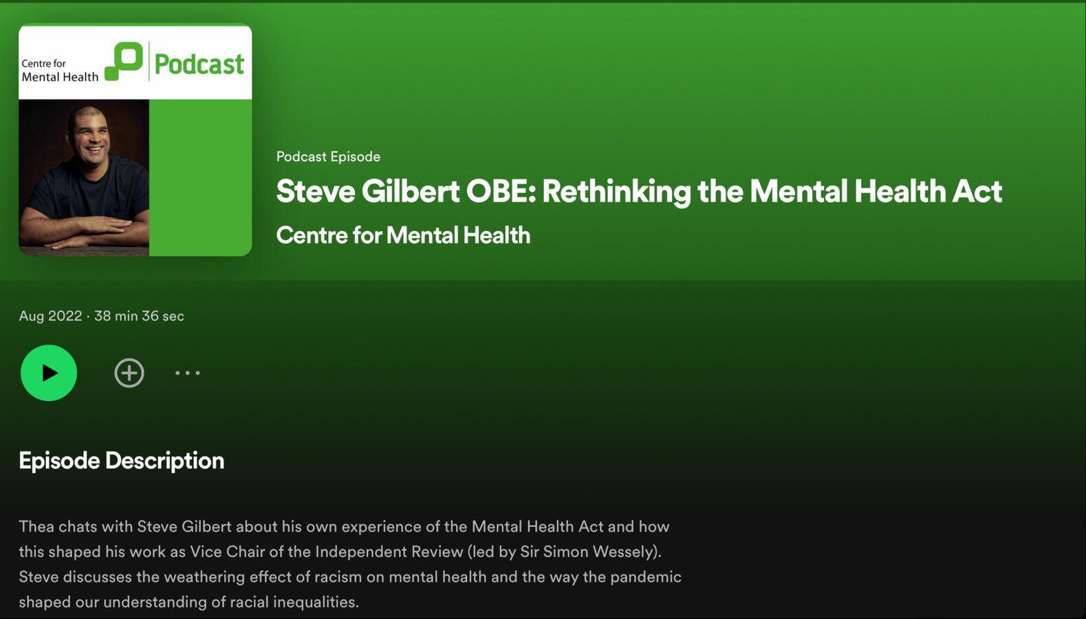 Centre for Mental Health: Rethinking the Mental Health Act